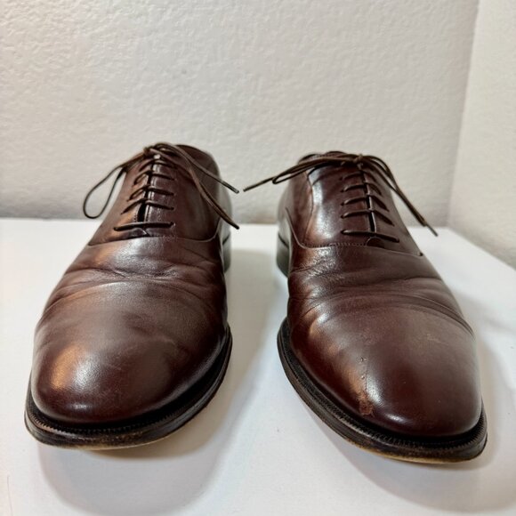 Bruno Magli Maioco Oxford Dress Shoes Brown Italy Nappa Leather Size 12 ret $395 - Picture 6 of 16